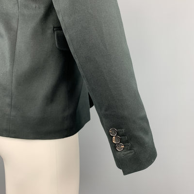 DSQUARED2 Size 38 Black Cotton / Elastane Shawl Collar Safety Pin Sport Coat