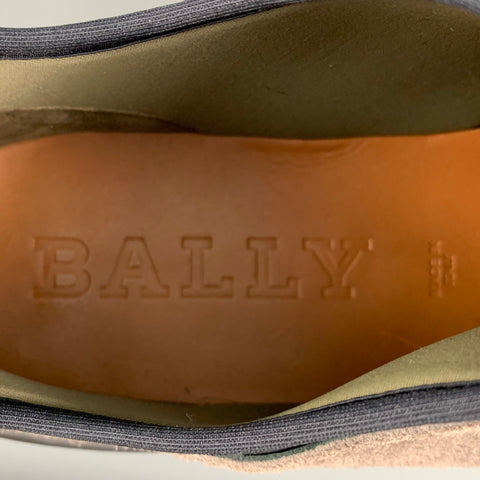 BALLY Size 11 Black Brown Color Block Mixed Fabrics Double Layer Sneakers