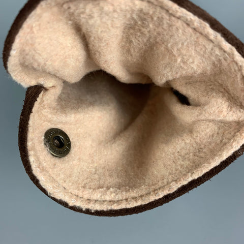 HUGO BOSS Brown Suede Gloves
