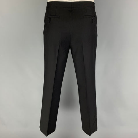 CALVIN KLEIN COLLECTION Size 40 Black Wool Tuxedo Suit