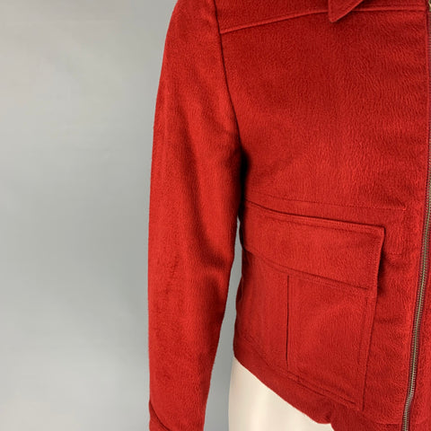 BILLY REID Size S Brick Textured Cotton Zip Up Jacket