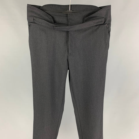 Vintage RAF SIMONS Fall 2016 Size 34 Black Wool High Waisted Dress Pants