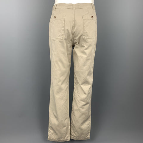 MARGARET HOWELL Size 40 Short Khaki Cotton Notch Lapel Suit