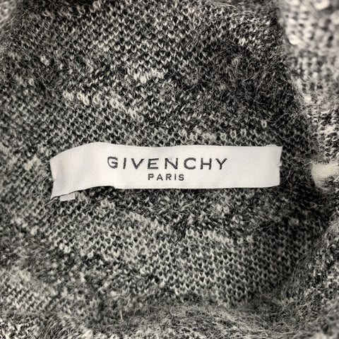 GIVENCHY Talla XS Suéter de cuello alto en mezcla de mohair de tigre blanco y negro