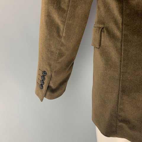 THEORY Size 40 Taupe Velvet Cotton Lyrca Notch Lapel Sport Coat