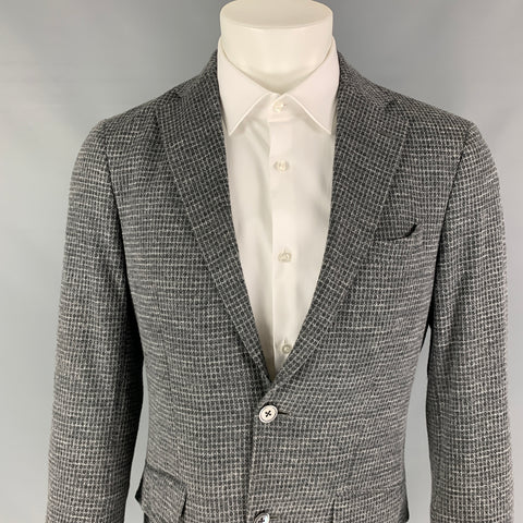 ETRO Taille 40 Manteau de sport en coton et laine à carreaux gris clair gris clair
