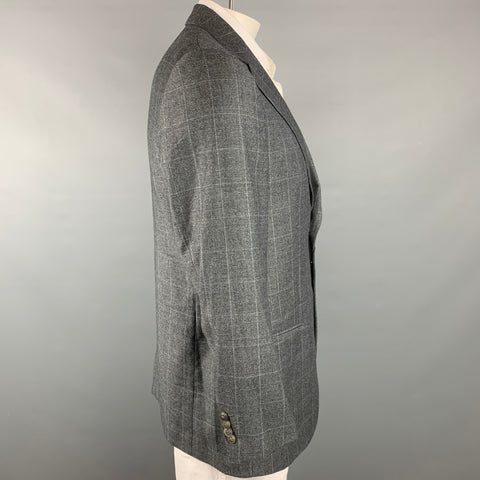 GIORGIO ARMANI Size 44 George Grey Window Pane Virgin Wool Sport Coat