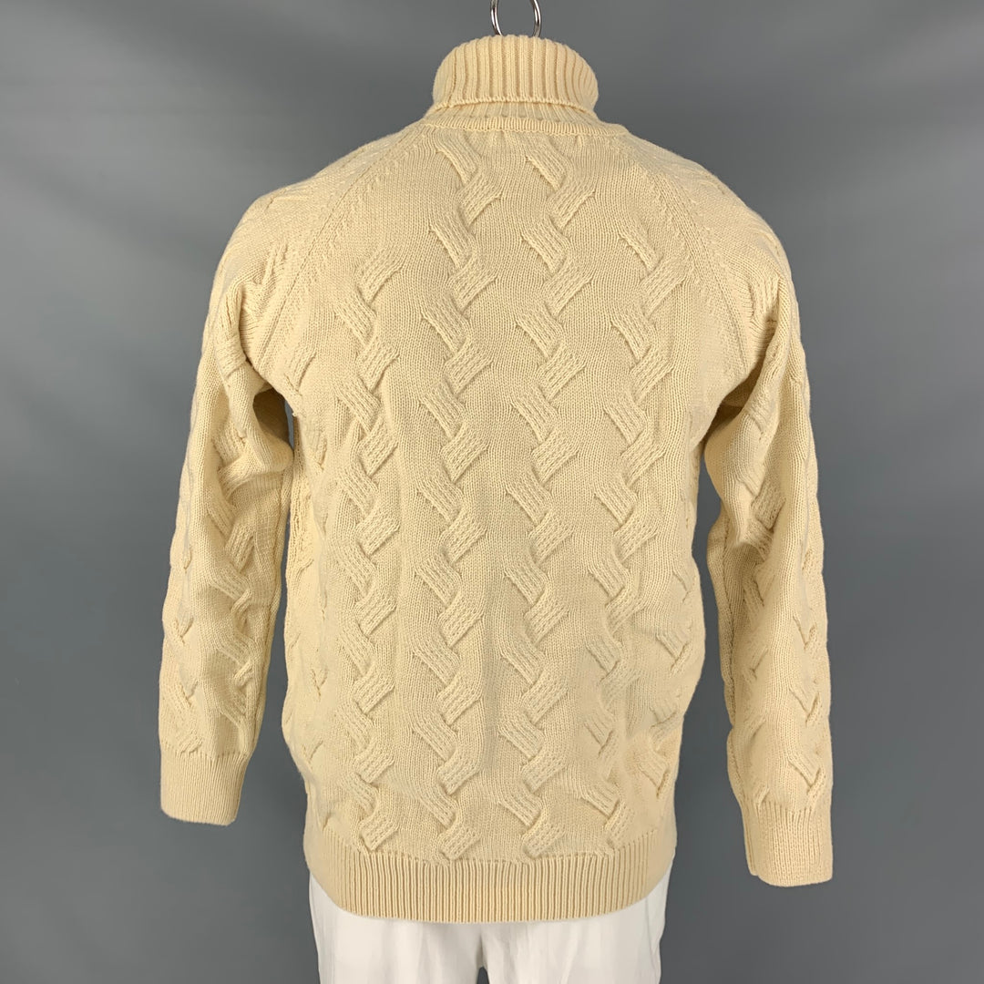 KITON Size L Beige Knit Cotton Turtleneck Sweater