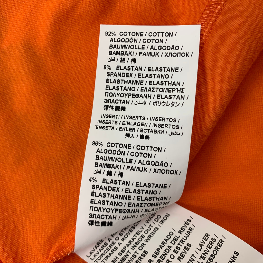 LOVE MOSCHINO Size 4 Orange Floral Graphic Cotton T-Shirt