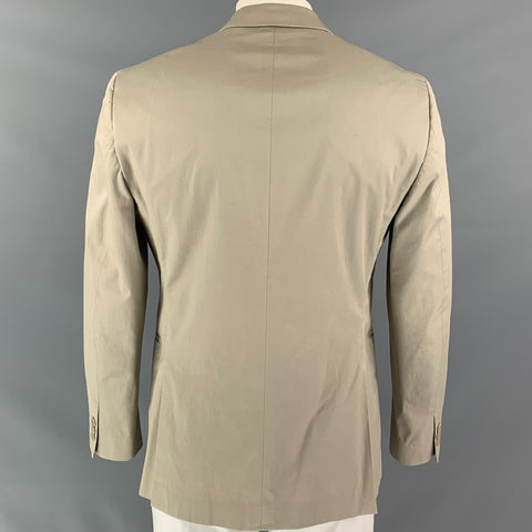 THEORY Chest Size 42 Regular Khaki Solid Cotton Blend Notch Lapel Sport Coat