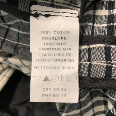 MARC JACOBS Taille 4 Pantalon décontracté marin à carreaux en coton blanc noir