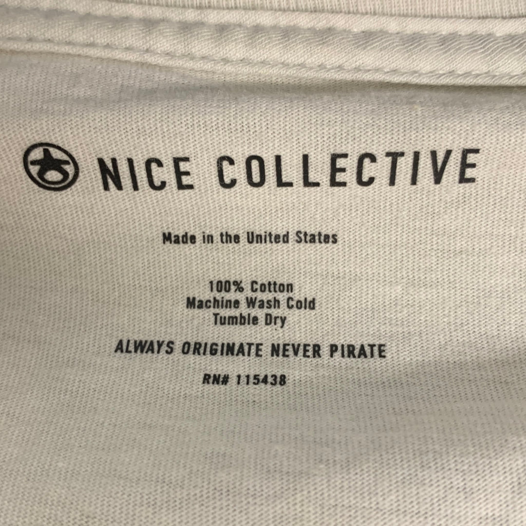 NICE COLLECTIVE Size M Gray Graphic Cotton T-shirt