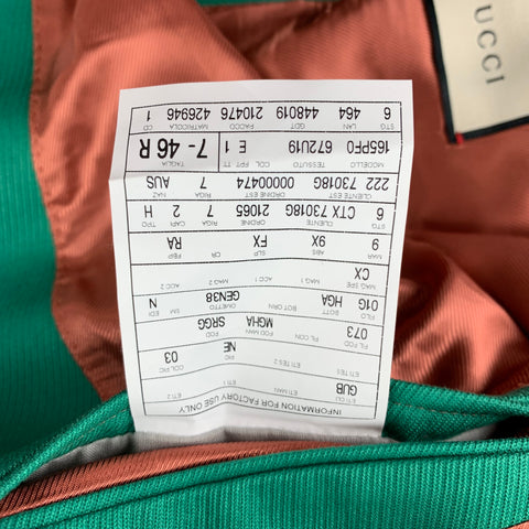 GUCCI by Alessandro Michele Size 36 Green Cotton Peak Lapel Sport Coat