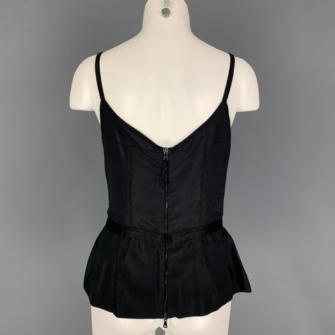 D&G by DOLCE & GABBANA Size 8 Black White Polyamide Bend Lace Bustier Dress Top