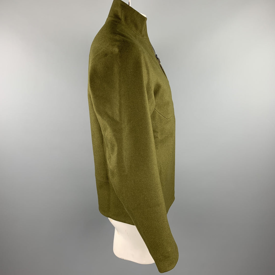 ARCTERYX Size M Olive Wool Zip Up High Collar Diplomat Jacket