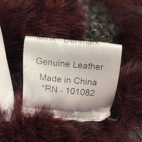 VINTAGE Size One Size Burgundy Mink Woven Poncho Cape