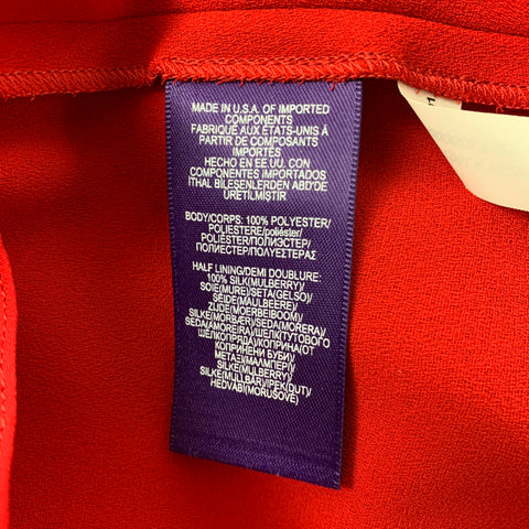 RALPH LAUREN Purple Label Size 8 Red Polyester Sleeveless Long Gown Dress