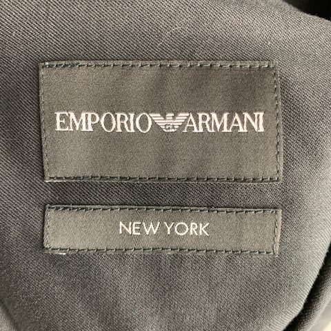 EMPORIO ARMANI Size L Black Solid Cotton / Elastane Long Sleeve Shirt