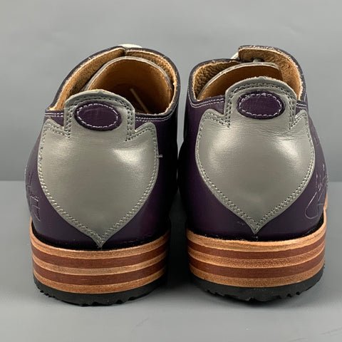 JOHN FLUEVOG Size 10 Grey Purple Leather Lace Up Shoes