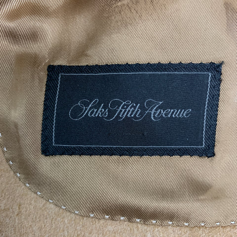 SAKS FIFTH AVENUE Size 44 Tan Cashmere Notch Lapel Sport Coat