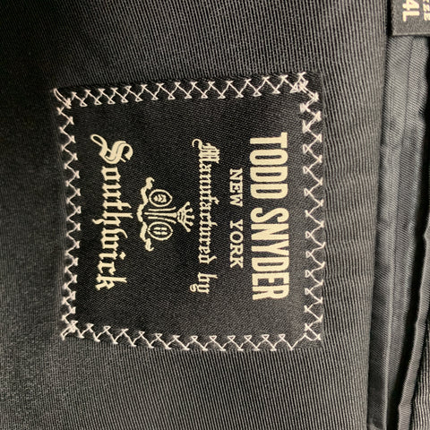 TODD SNYDER Size 44 Long Black Wool Peak Lapel Sport Coat