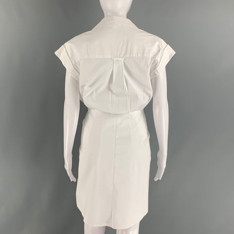 VERONICA BEARD Size 2 White Cotton Elastane Shirt dress Dress