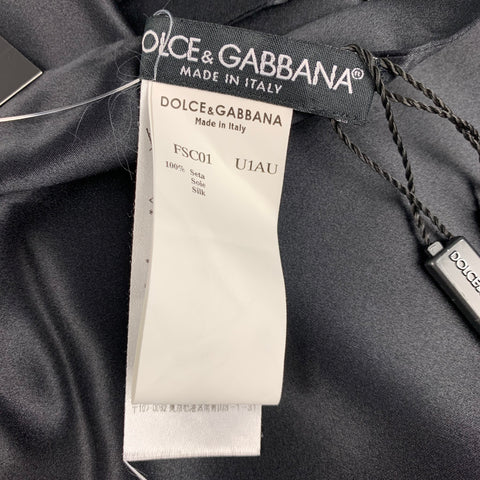 DOLCE & GABBANA Black Silk Satin Scarves