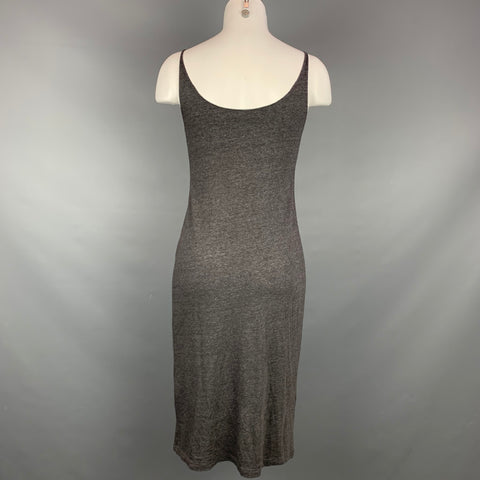 RAQUEL ALLEGRA Size L Grey Heather Cotton / Polyester Below Knee Dress