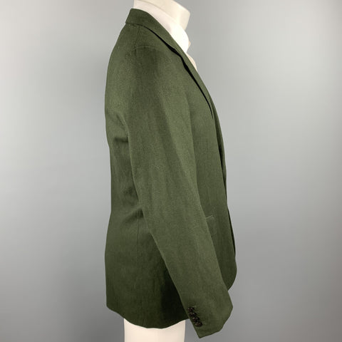 LANVIN Size 40 Regular Hunter Green Wool Blend Sport Coat