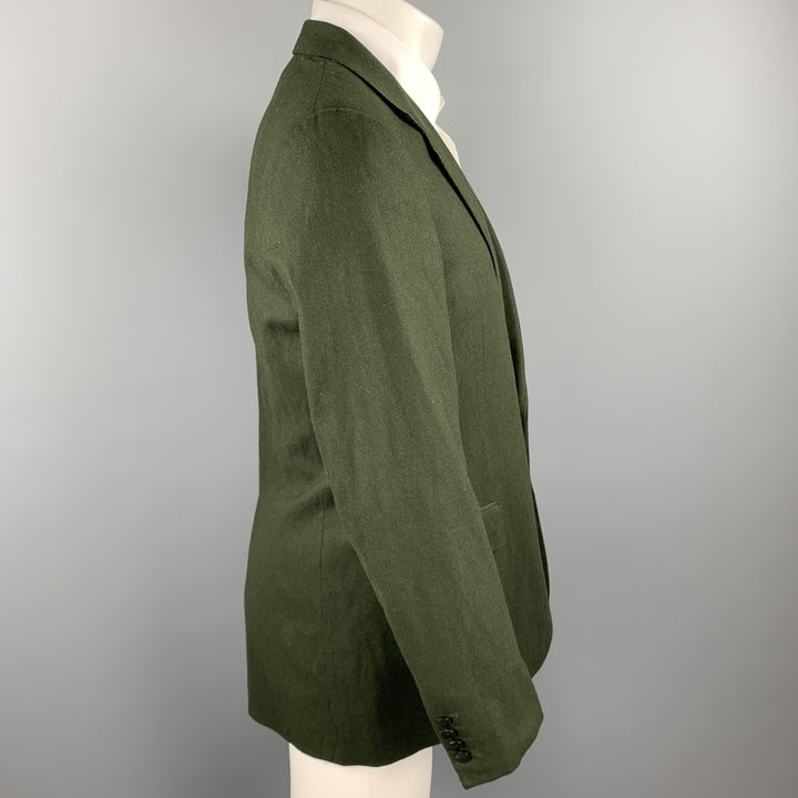 LANVIN Taille 40 Manteau de sport en mélange de laine vert chasseur régulier