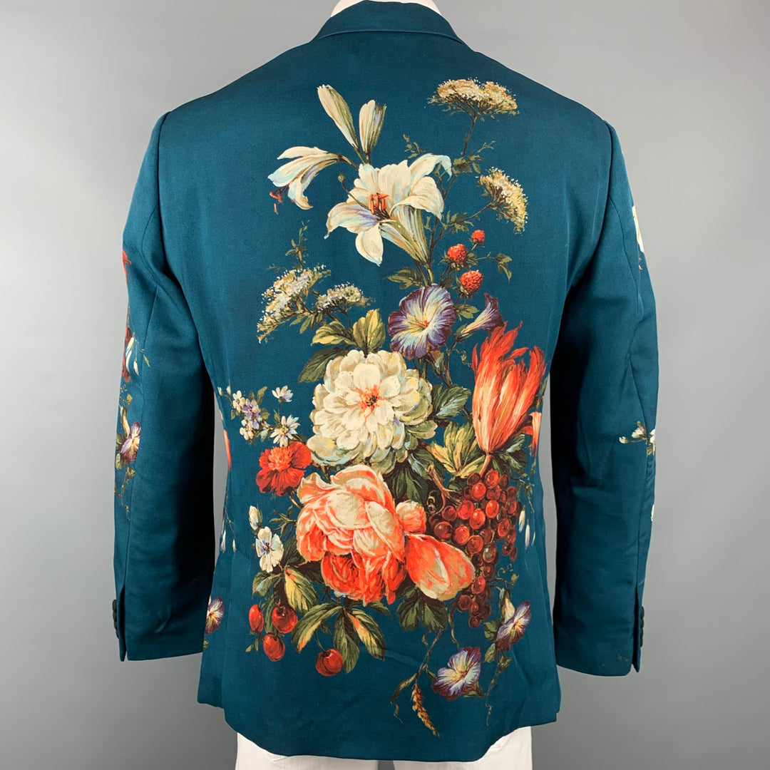 DOLCE & GABBANA F/W 13 Size 46 Multi-Color Floral Wool / Silk Sport Coat