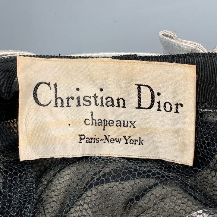 Vintage 1960's CHRISTIAN DIOR Silver Metallic Turban Hat