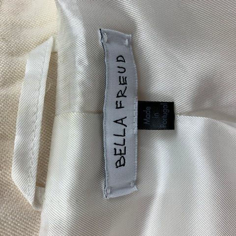 BELLA FREUD Size 8 Cream Wool Tweed Double Breasted Jacket