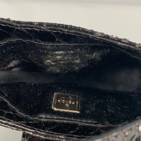 FENDI Mini bolso Zucca de noche con piel de serpiente negra