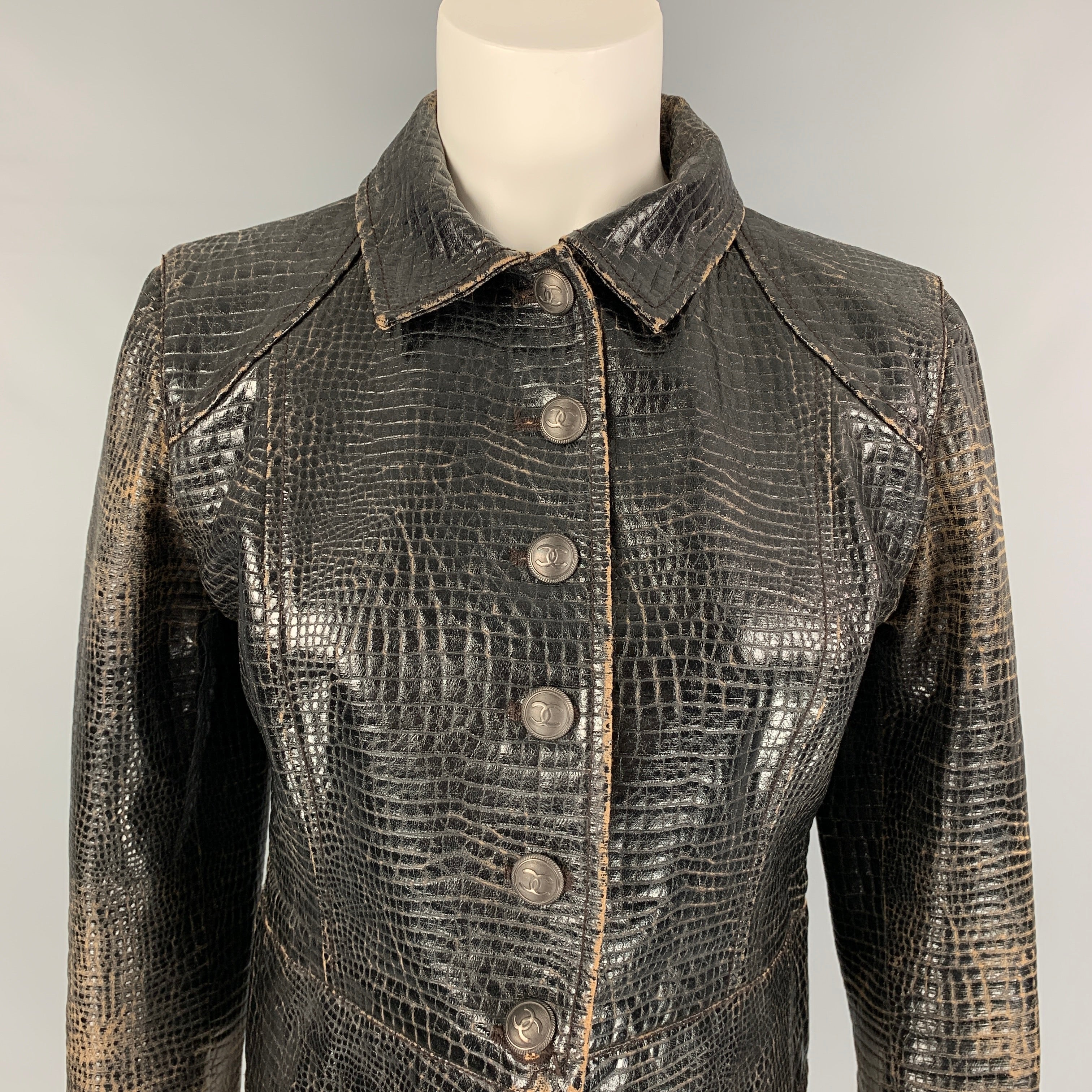 ジャケット・アウター Vintage 00's Emboss Bio Leather Jacket Vintage 00's Emboss Bio Leather Jacket