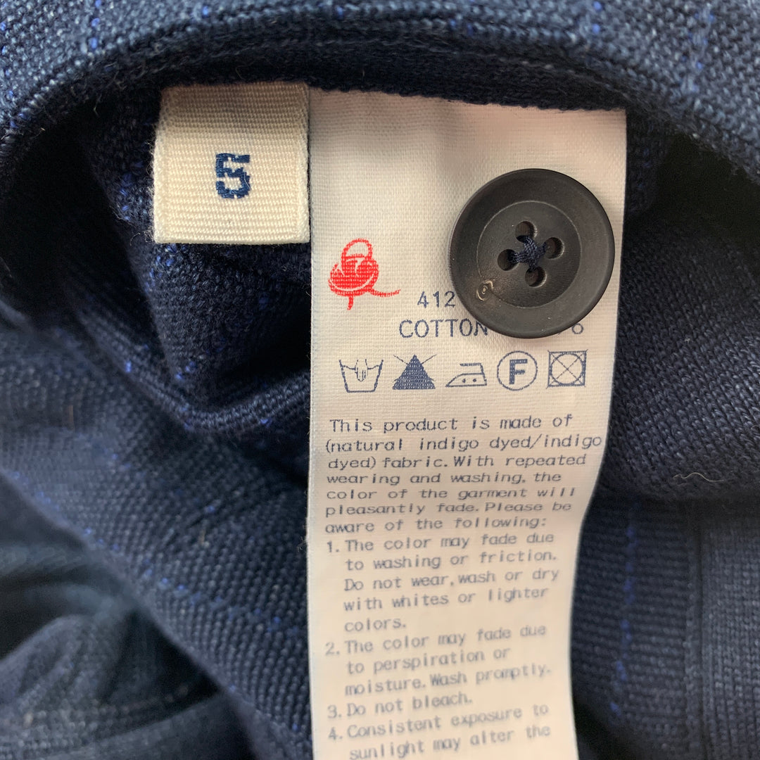 45rpm Size XL Navy Stripe Cotton Notch Lapel Jacket