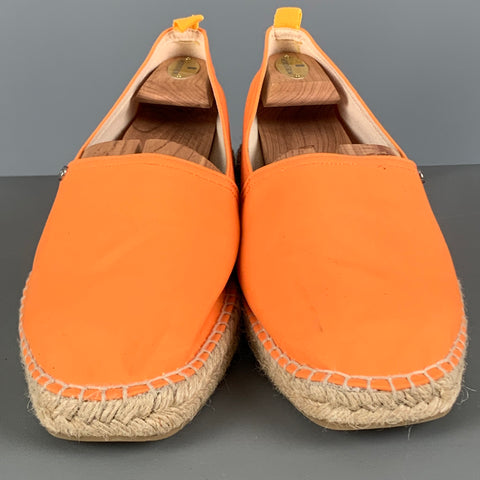 ORLEBAR BROWN Size 11 Orange Solid Cotton Blend Espadrille Loafers