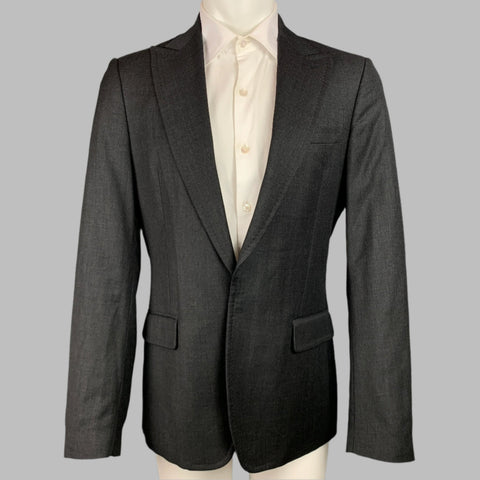 DSQUARED2 Size 40 Charcoal Wool Peak Lapel Sport Coat