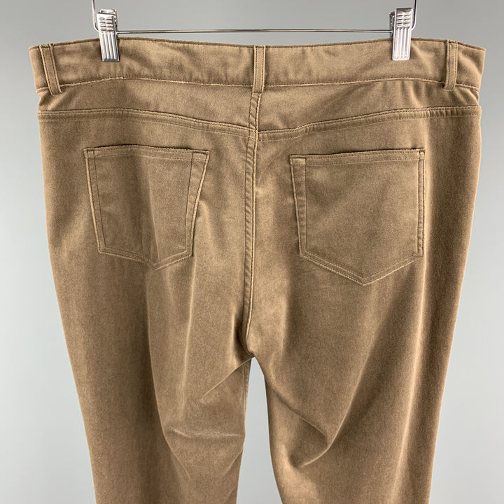 LORO PIANA Size 12 Taupe Cotton / Elastane  Dress Pants