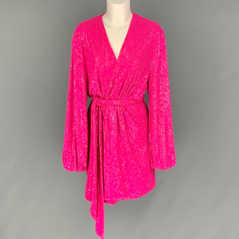 JAY GODFREY Size 8 Pink Polyester Sequined Dress