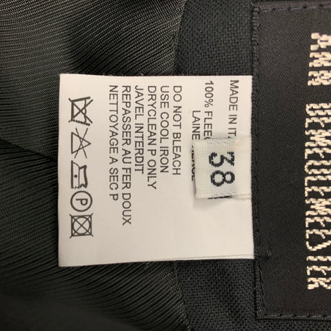 ANN DEMEULEMEESTER Size 4 Black Wool Peak Lapel Pants Suit