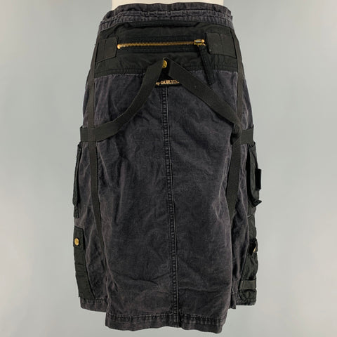 JPG by GAULTIER Size 6 Black Washed Cargo Skirt