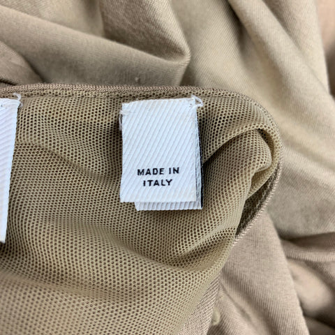 BURBERRY Vestido tubo sin mangas de seda elástica color caqui talla 6