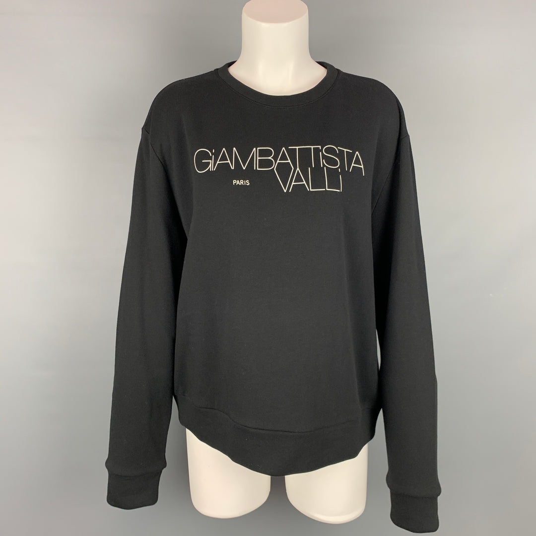 GIAMBATTISTA VALLI Size XL Black & White Cotton Pullover