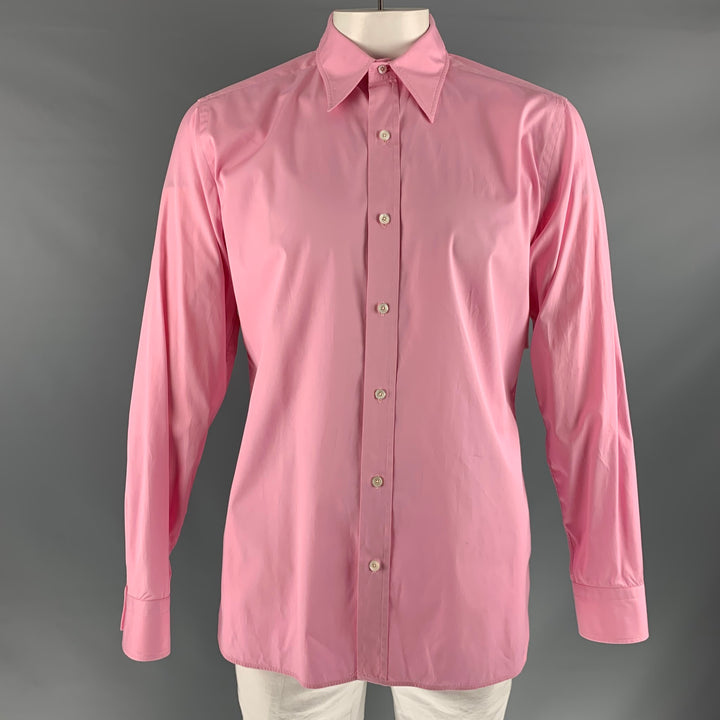 TOM FORD Size XL Pink Cotton Long Sleeve Shirt