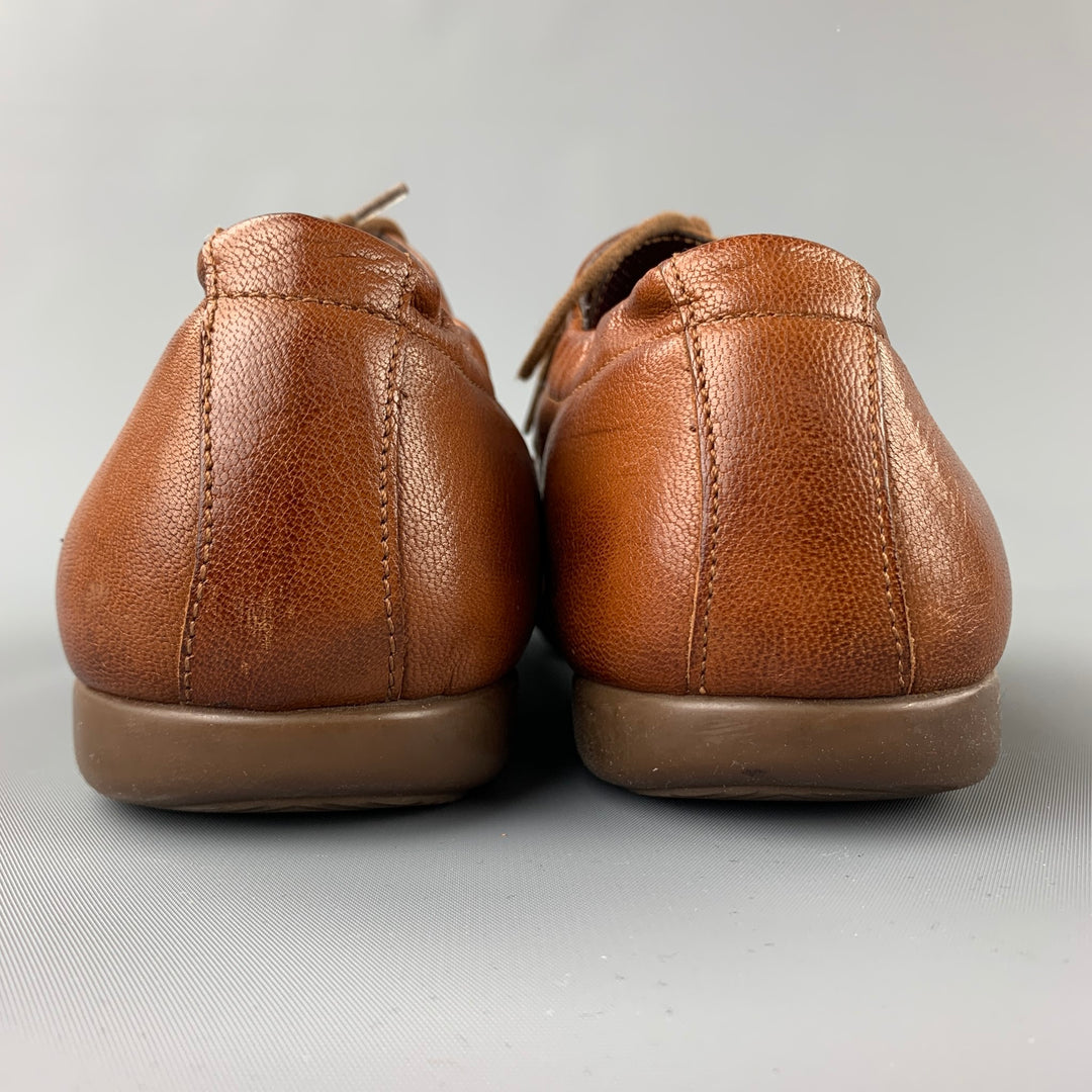 PAUL SMITH Size 9 Tan Suede Square Toe Lace Up Shoes