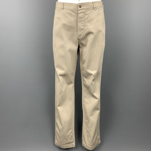 MARGARET HOWELL Size 40 Short Khaki Cotton Notch Lapel Suit
