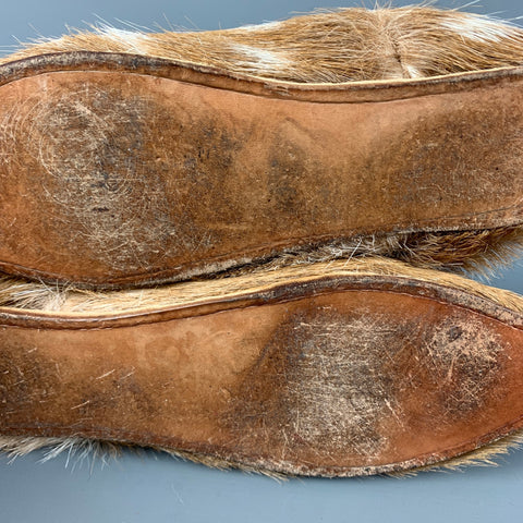 BROTHER VELLIES Taille 7 Beige Crème Poils De Veau Slip On Flats