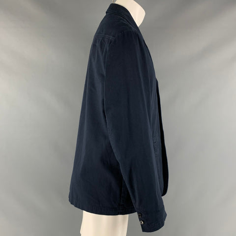 DRIES VAN NOTEN Taille 40 Veste à simple boutonnage en coton bleu marine