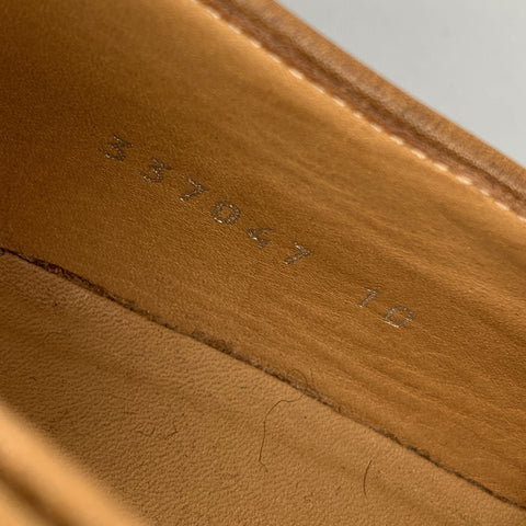 GUCCI Size 11 Tan Solid Leather Tassel Slip On Loafers